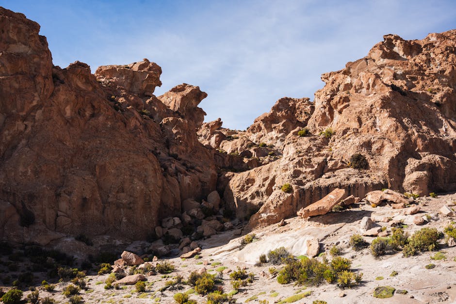 Formaciones rocosas del desierto de Uyuni en Bolivia