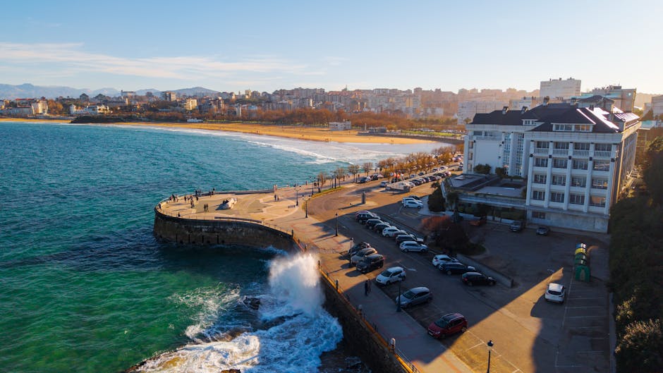 Vista aérea de la costa de Santander, punto de partida del ferry a Reino Unido