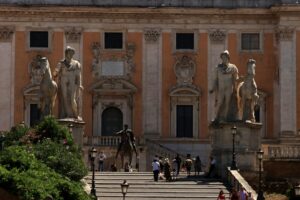 Palacio Senatorial en la Piazza del Campidoglio, sede de los Museos Capitolinos en Roma