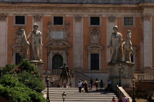 Palacio Senatorial en la Piazza del Campidoglio, sede de los Museos Capitolinos en Roma