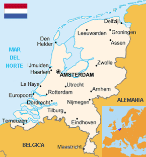 Mapa ciudades Holanda