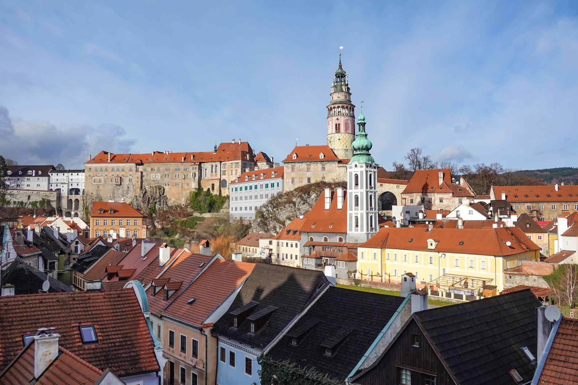 Castillo de Cesky Krumlov y casco antiguo en Republica Checa