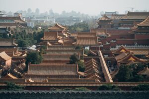Vista aérea de la Ciudad Prohibida de Beijing en China