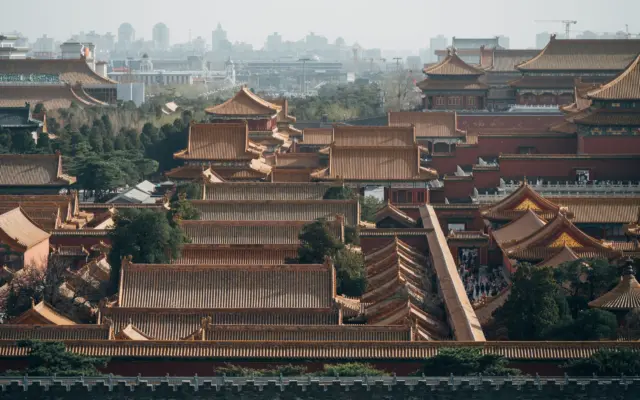 Vista aérea de la Ciudad Prohibida de Beijing en China