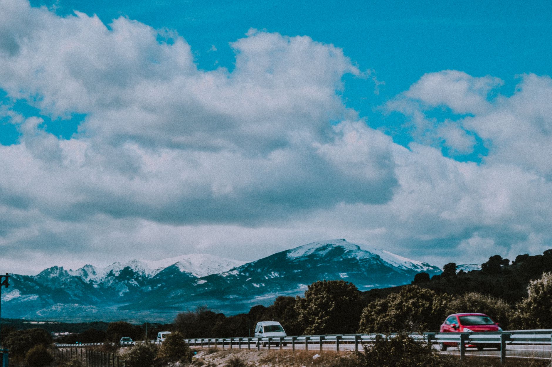 Sierra de Guadarrama en Madrid con rocas granitas
