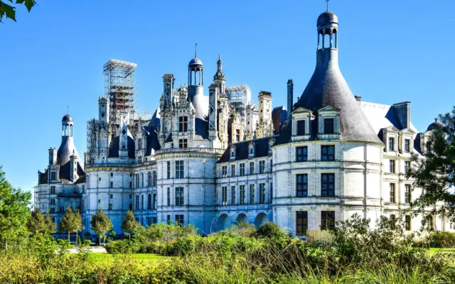 Vista del castillo de Chambord, en el Valle del Loira, Francia
