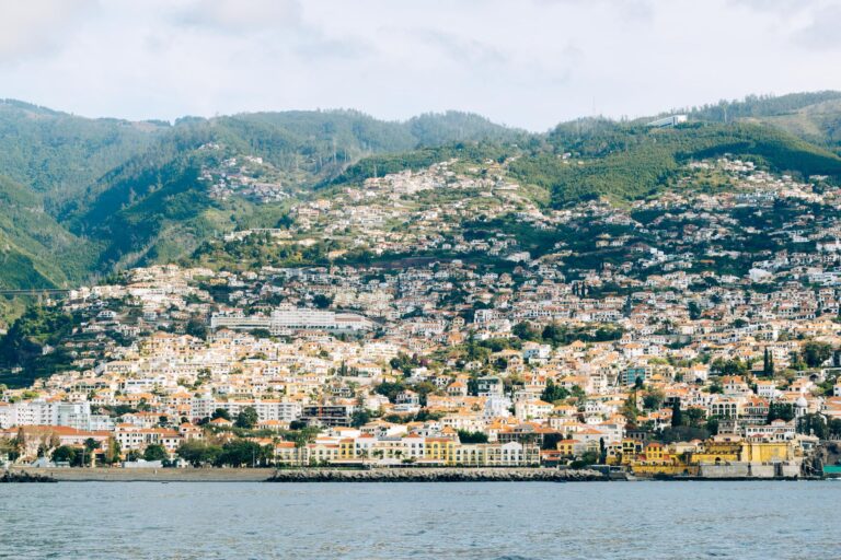 Vista panorámica de Funchal desde las alturas, isla de Madeira