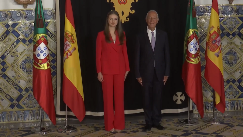 Princesa Leonor con el presidente de Portugal Marcelo Rebelo de Sousa en Lisboa 2024