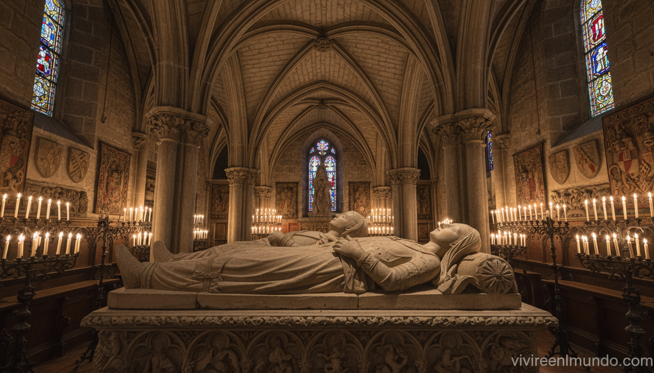 Mausoleo de los Amantes de Teruel, donde reposan Diego de Marcilla e Isabel de Segura, la leyenda romántica medieval más famosa de España