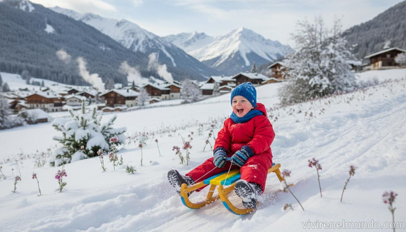 Nieve con niños: guía para esquiar en familia en 2026 1 Niño en trino deslizándose por la nieve con alegría