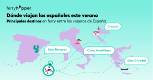 Baleares, Croacia y la Costa Amalfitana son los destinos favoritos de los españoles para viajar en ferry, según Ferryhopper